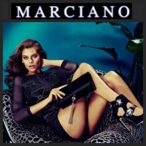 MARCIANO Black Sequin Bailey Belted Romper Size 0 NWT